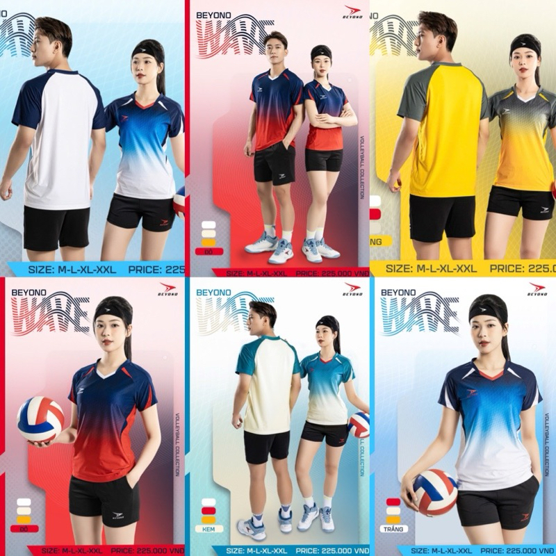 Bộ quần áo Bóng chuyền,Áo bóng chuyền nam , nữ BEYONO WAVE chất vải siêu xịn co dãn thoáng mát,may tỉ mỉ,màu cực đỉnh