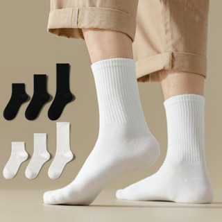  Tất nam nữ gân trơn cao cấp vớ unisex cổ ngắn trung dài. Chất liệu 92% cotton tự nhiên 