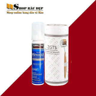    TẶNG KHẢU TRANG CAO CẤP  Combo - Hỗ Trợ Mọc Râu Tóc Hói Nhanh Minoxidil 5% Foam + Lăn Kim 0,5mm 