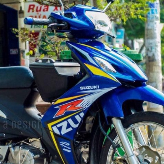 Tem Rời Suzuki Axelo 125 Trắng Xanh - Tem Siêu Chất