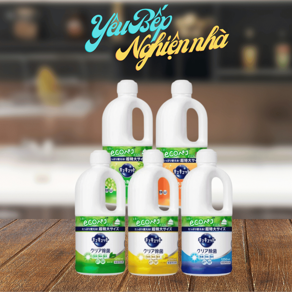 [HCM] Nước rửa chén bát, hoa quả Kao Nhật Bản 1250ml Nhập khẩu chính hãng