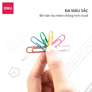 Ghim cài vòng màu Deli- 29mm-đóng gói 100 cái- 1 hộp dùng để kẹp tài liệu