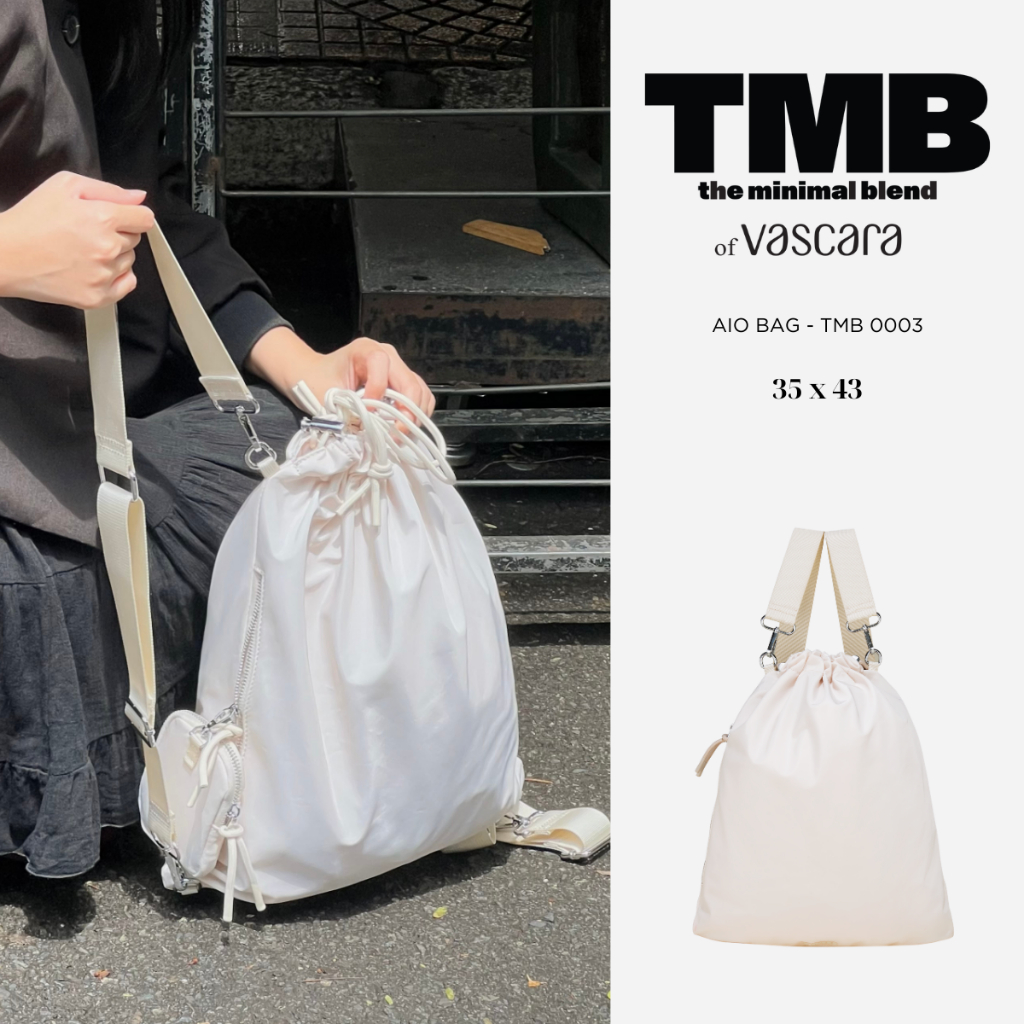 Túi balo dây rút nhỏ AIO BAG màu kem TMB 0003 - TMB of Vascara