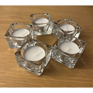Bộ 5 chân nến tealight thuỷ tinh