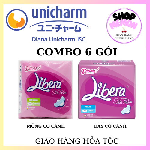 Băng vệ sinh Diana Libera siêu thấm có cánh 8 miếng