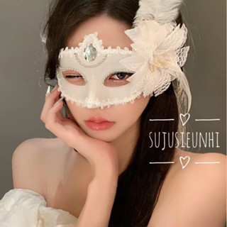 Mặt nạ khiêu vũ hóa trang trung thu dạ hội Halloween, cosplay dự tiệc che mắt kèm lông vũ sang trọng