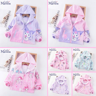  Áo khoác gió mềm mại giữ ấm họa tiết Kuromi Melody dễ thương cho bé gái 2 - 7 tuổi P2 - Little Maven 