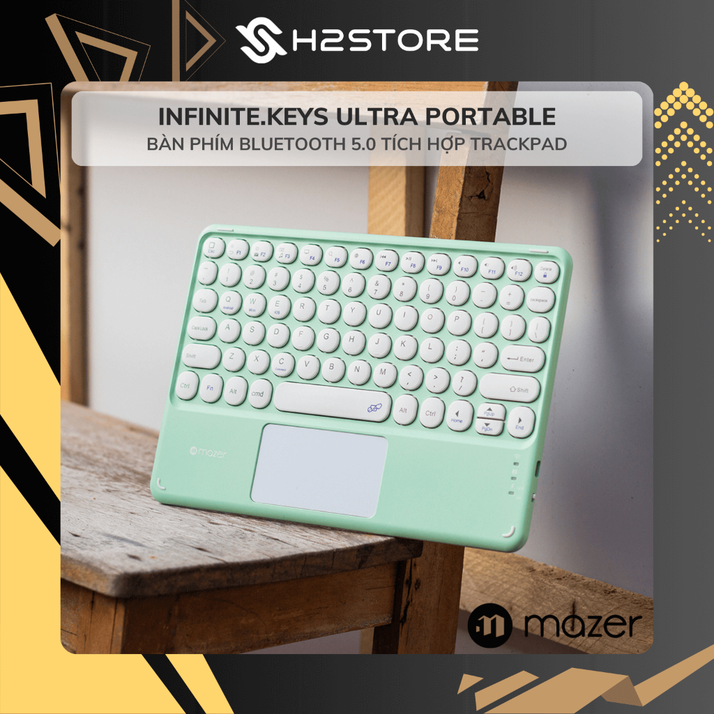 Bàn phím Mazer Infinite.KEYS Ultra Portable Bluetooth 5.0 tích hợp Trackpad - Hàng chính hãng