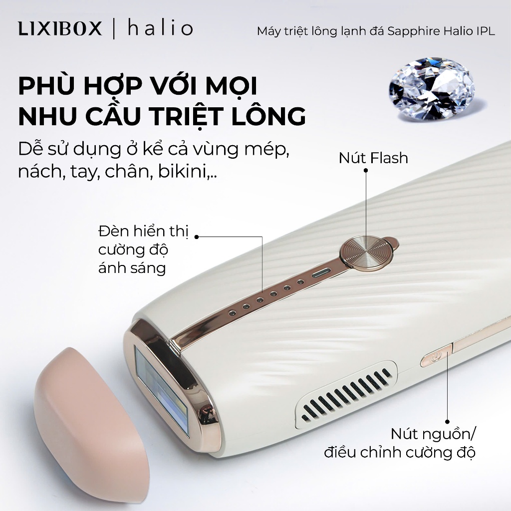 Máy Triệt Lông Lạnh Sapphire Halio InfinityGlow Advanced IPL Sapphire Cooling Hair Removal Device | BigBuy360 - bigbuy360.vn
