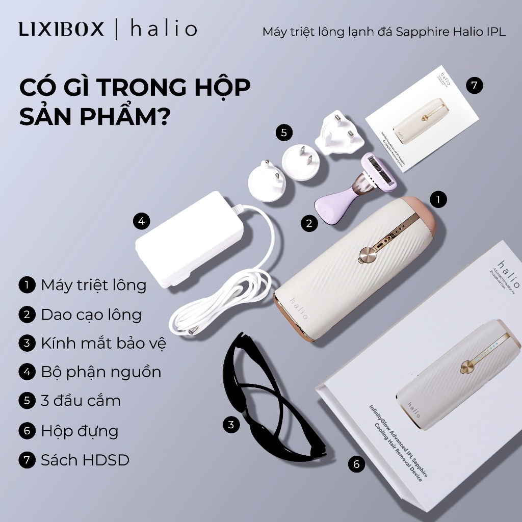 Máy Triệt Lông Lạnh Sapphire Halio InfinityGlow Advanced IPL Sapphire Cooling Hair Removal Device | BigBuy360 - bigbuy360.vn