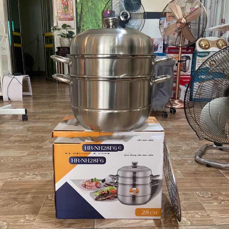 Bộ Nồi Hấp INOX 3 Tầng Hare-Hiệu Suất Bắt Từ Cao-An Toàn Cho Sức Khoẻ