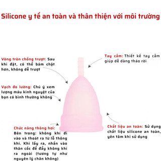 Cốc Nguyệt San (Cốc Kinh Nguyệt) Silicone Y Tế Cao Su Tự nhiên - One Size Phù Hợp Mọi Phụ Nữ Việt
