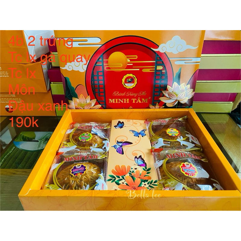 Hộp 4 bánh trung thu Minh Tâm 2trứng 200gr/bánh