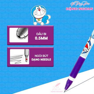 [Hộp 20] Bút Gel Thiên Long GEL-012 Mực Tím, Xanh - Hình Doreamon Dễ Thương, Viết Êm, nét 0.5mm