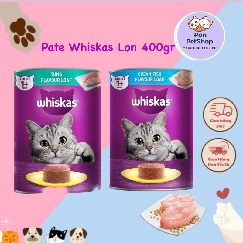Pate cho mèo Whiskas lon 400gr