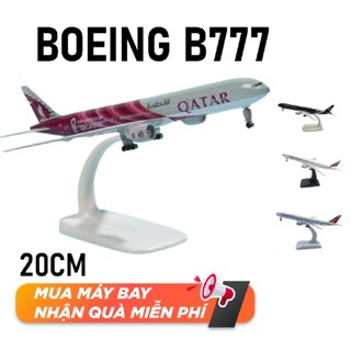 Mô hình máy bay Boeing B777 bằng kim loại có bánh xe 20cm đế có thể tháo rời 