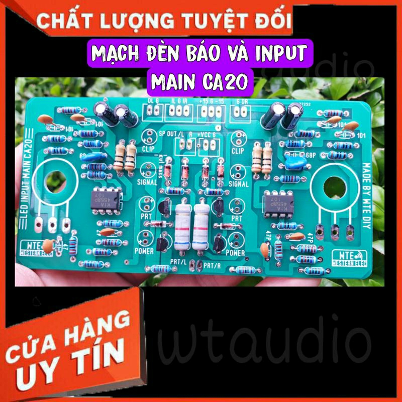 Mạch đèn báo mặt trước main CA20 có nâng tiếng đầu vào input 2 kênh