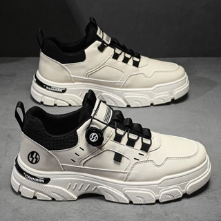  Giày sneaker nam Q2M FASHION-H081  giày thể thao nam núm xoay chỉnh dây thông minh không cần buộc chất liệu da PU 