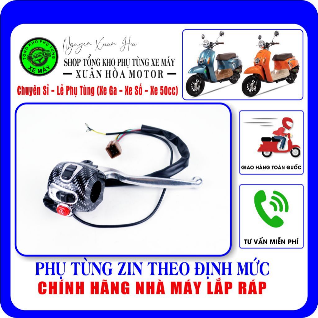 Cụm/ Cùm công tắc Phải Giorno 50cc/ Crea 50cc/ Today 50cc/ Hyosung HSV1/ HSV2/ HSV3 (Bên nút đề, lắp