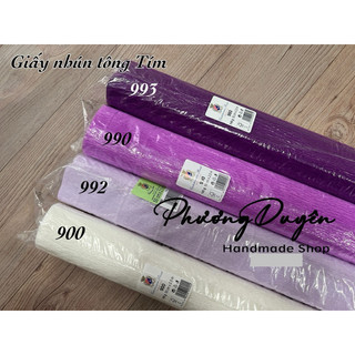 GIẤY NHÚN Ý 140GR TÔNG TÍM | GIẤY LÀM HOA KHỔNG LỒ