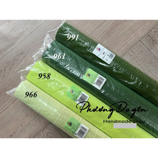 GIẤY NHÚN Ý LÀM HOA 140GR TÔNG XANH LÁ