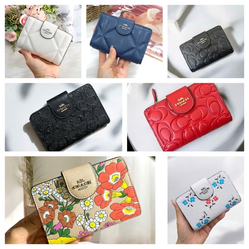 Ví C*oach medium corner zip wallet Da thật siêu đẹp