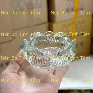 [ Hộp 12 Cái ] Đế Nến Hoa Sen, Chum Sen 60ML, Tặng Kèm Tim Nến - Nến Bơ Tịnh Tâm