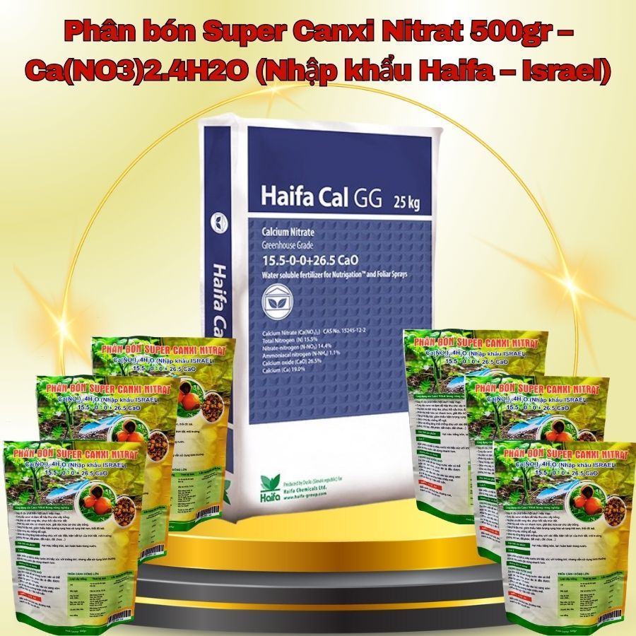 Phân bón Super Canxi Nitrat 500gr – Ca(NO3)2.4H2O (Nhập khẩu Haifa – Israel) (Vườn Sài Gòn - Vuon Sai Gon)