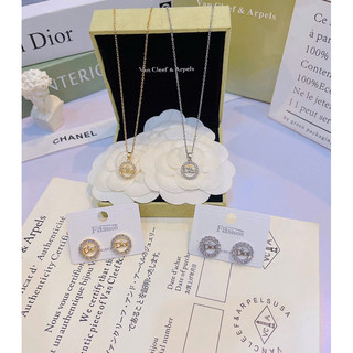 Set Trang Sức Sang trọng phù hợp đi tiệc thiết kế logo Dior