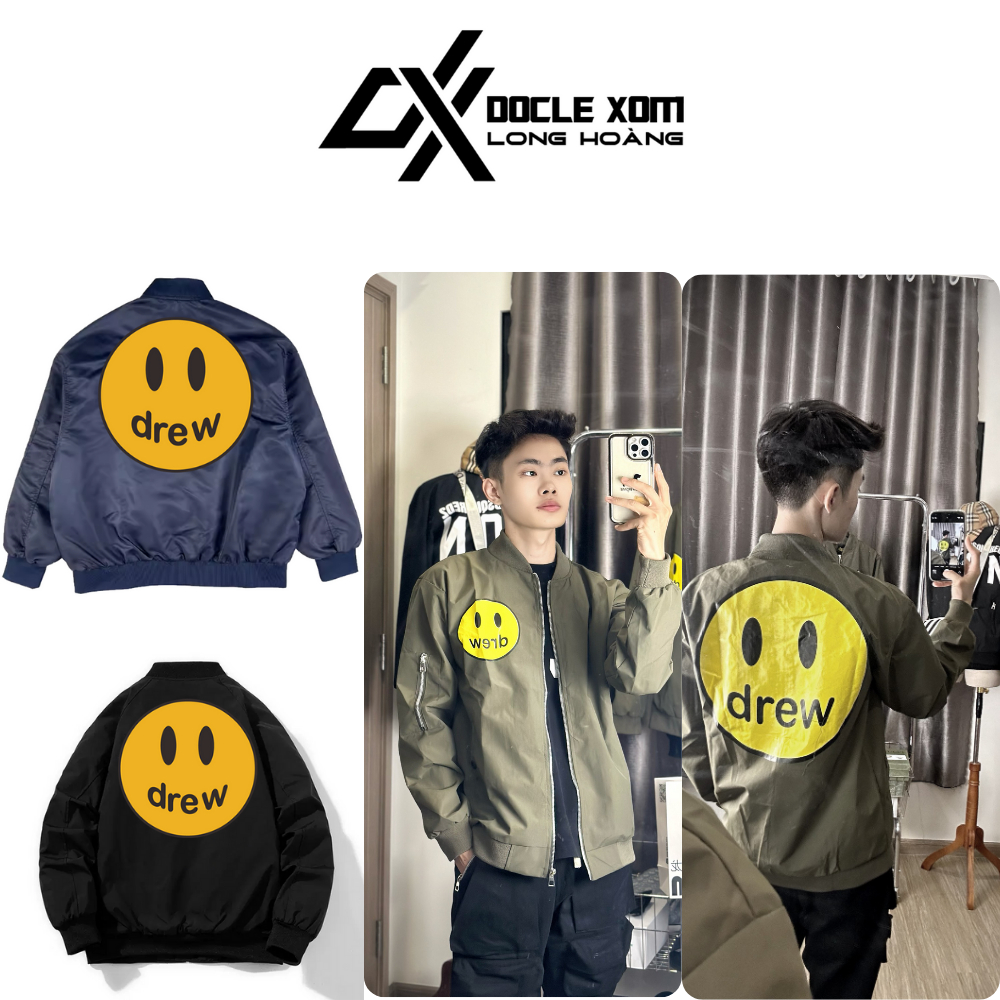 ️[Hight Quality] - Áo khoác gió Dre w 3 MÀU classic họa tiết hình in Mặt cười cao cấp nam nữ Unisex 