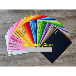  Giấy màu A4 120-160gsm 29 mã màu