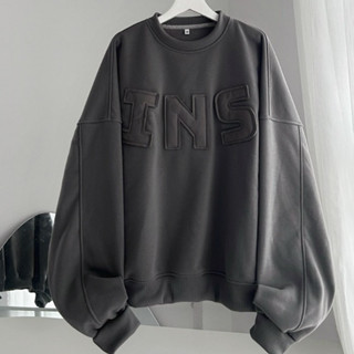 Áo sweater nỉ thêu chữ INS form rộng tay dài, Áo hoodie nỉ cổ tròn unisex nam nữ phong cách hàn quốc hot trend 2024.....
