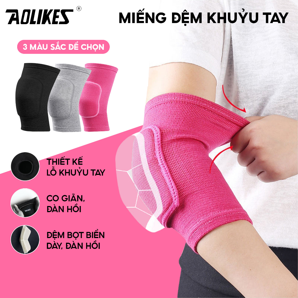 Băng bảo vệ khuỷu tay Aolikes cao cấp có đệm EVA 0240 (1 cặp)