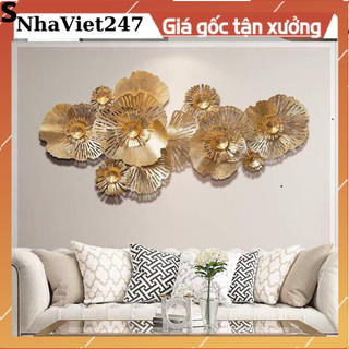 Tranh sắt treo tường trang tri nghệ thuật mai vàng đón xuân mã 1950 kt 160cm -chất liệu hợp kim