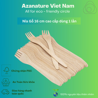 Thùng 1000 cái Nĩa Gỗ - 16cm - dùng 1 lần Azanature