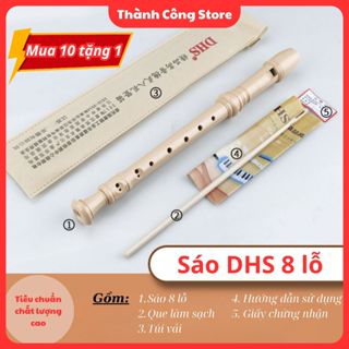 Sáo recorder 8 lỗ DHS cho học sinh học âm nhạc âm thanh chuẩn rẻ đẹp kèm que vệ sinh (mua 10 tặng 1)