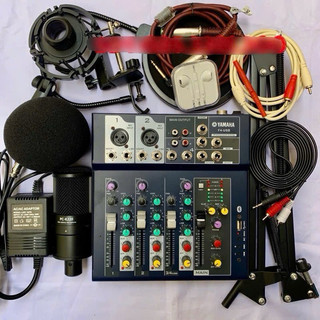 Bộ mic karaoke thu âm mixer f4 yamaha và micro k220 takstar bảo hành 1 năm