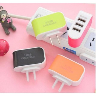 Đầu Sạc Tích Hợp 3 Cổng Usb Có Thể Sạc Lên 3 Thiết Bị Đồng Thời Thiết Kế Nhỏ Gọn Dòng Điện Chuẩn Ổn Định