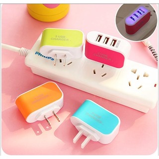 Đầu Sạc Tích Hợp 3 Cổng Usb Có Thể Sạc Lên 3 Thiết Bị Đồng Thời Thiết Kế Nhỏ Gọn Dòng Điện Chuẩn Ổn Định