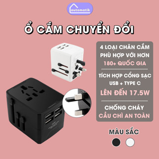 Ổ Cắm Chuyển Đổi Du Lịch Automatik, Cốc Sạc Đa Năng Nhiều Thiết Bị, Bộ Chuyển Phích Cắm Toàn Cầu