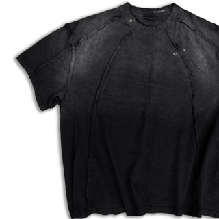 Áo Thun NIYUN Pierced - Acid Wash màu Đen Xám