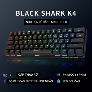Bàn phím cơ Gaming Black Shark K4 LED RGB | Có app chỉnh | Stab căn chỉnh sẵn | Plate kim loại  | kết nối TypeC tháo rời