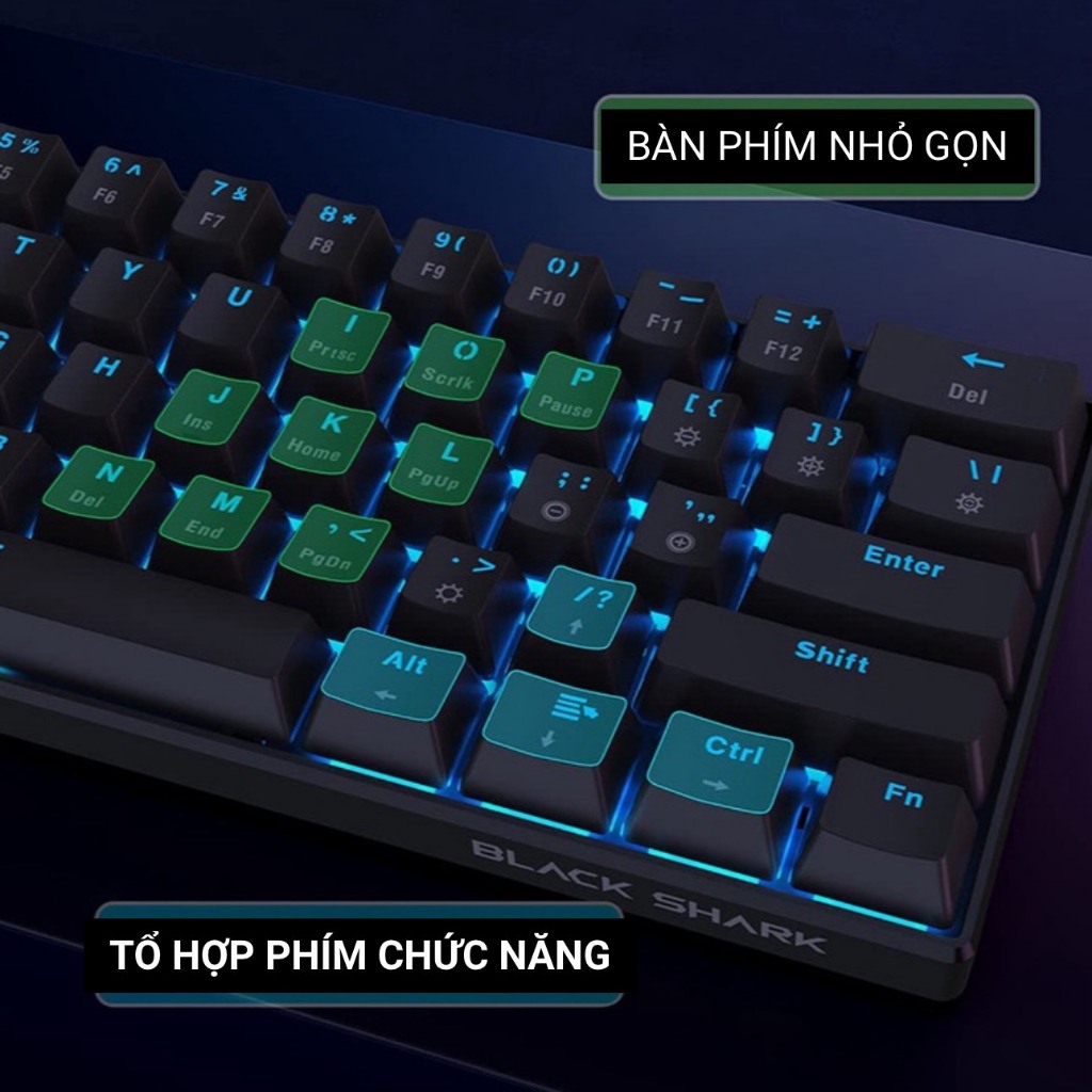 Bàn phím cơ Gaming Black Shark K4 LED RGB | Có app chỉnh | Stab căn chỉnh sẵn | Plate kim loại  | kết nối TypeC tháo rời | BigBuy360 - bigbuy360.vn