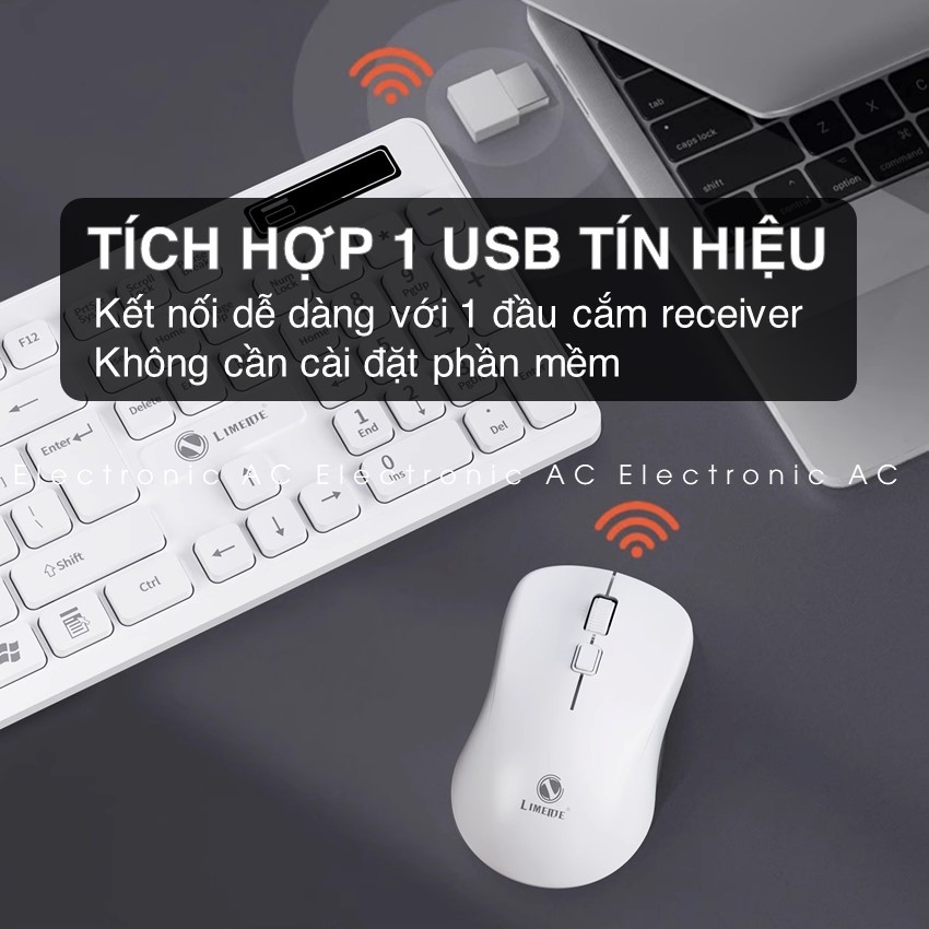 Bàn Phím Không Dây Kèm Chuột Máy Tính Combo USB Wireless 2.4Ghzz | BigBuy360 - bigbuy360.vn