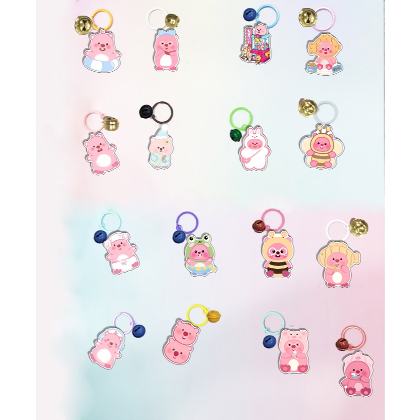 Móc khoá hải ly loopy stitch dẹt vòng MKI18 móc khoá cute móc khoá dễ thương