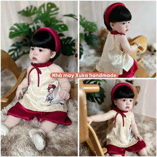 Yếm Mộc Lan quần bí cho bé gái kèm bườm (Nhà may Xuka handmade)