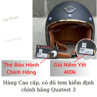 Mũ bảo hiểm 3/4 Napoli Ruby Cao Cấp