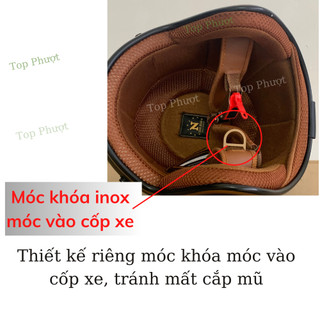 Mũ bảo hiểm 3/4 Napoli Ruby Cao Cấp