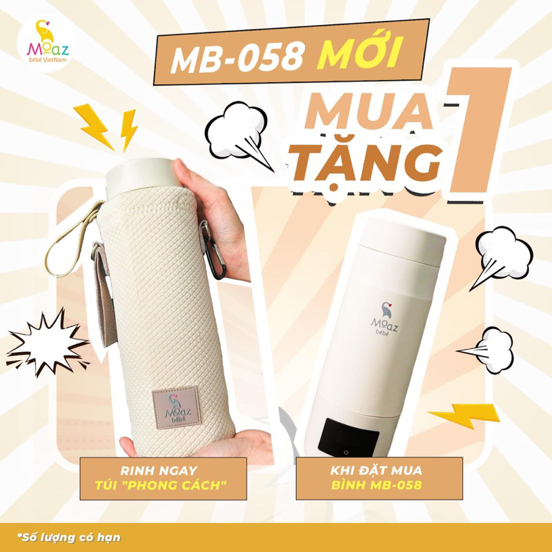 [Tặng Kèm Túi Đựng] Bình đun nước pha sữa di động Moaz BéBé MB-058 MB058