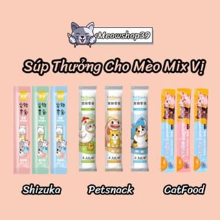 Combo 100 thanh súp thưởng Shizuka , Pet Snack , Bệ Hạ , Ciao Wang và Catfood dành cho mèo